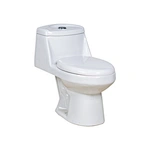 One piece ceramic Sanitary ware Siphonic S trap 300mm soft closing High pressure flush mechanism
