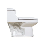 One piece ceramic Sanitary ware Siphonic S trap 300mm soft closing High pressure flush mechanism