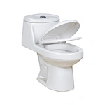 One piece ceramic Sanitary ware Siphonic S trap 300mm soft closing High pressure flush mechanism